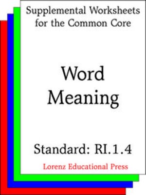 cover image of CCSS RI.1.4 Word Meaning